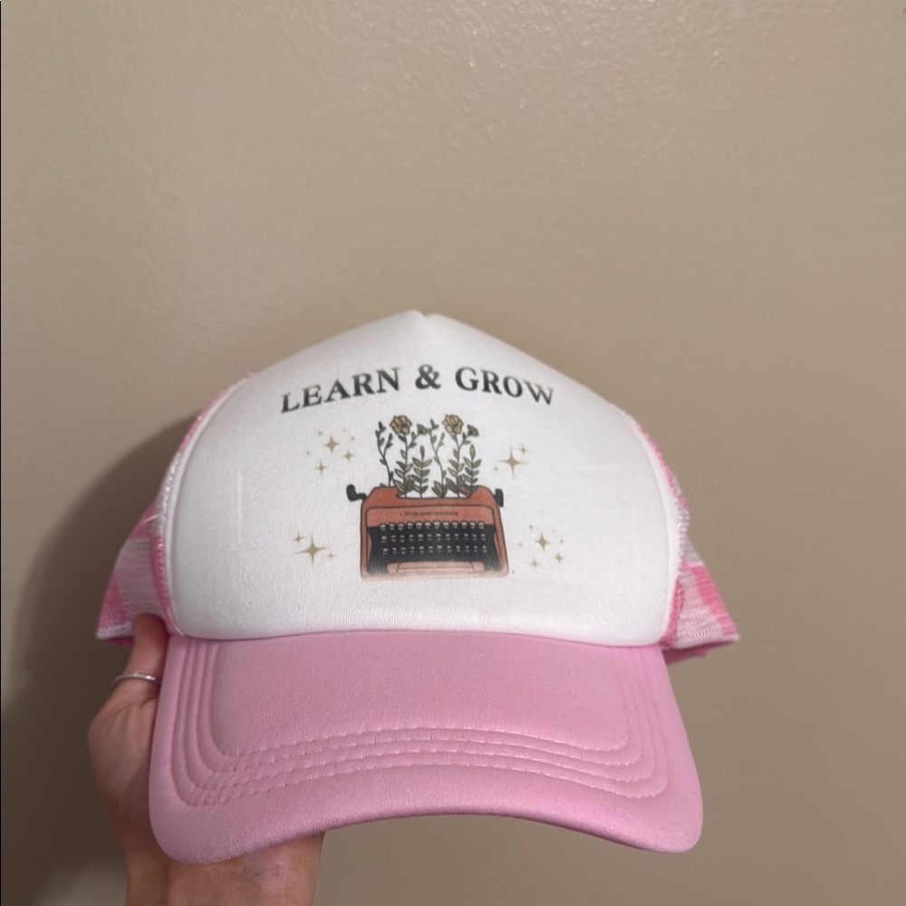 Learn & Grow Pink and White hat